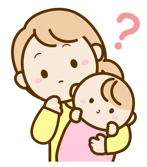 疑問に思っている親子の画像です
